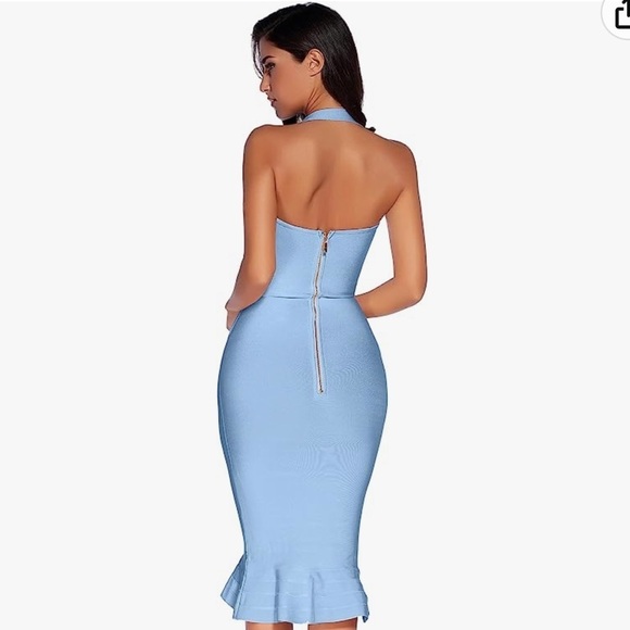 Baby Light Blue Body con Bandage  Fishtail Party Formal Dress Wedding Guest - Picture 3 of 9